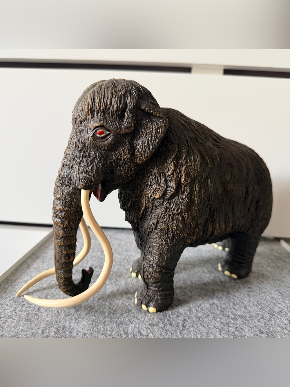 Vintage AAA Mammoth Figure Large Rubber Toy Red Eyes Made in China 11”